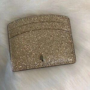 Kate Spade Pink Gold Glitter Wallet Cardholder